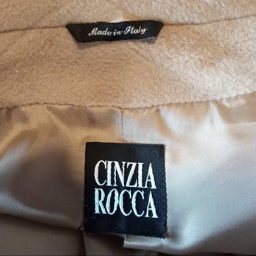 Cinzia Rocca Long Beige Belted Italian Wool Trench Coat NWT - Picture 4 of 9